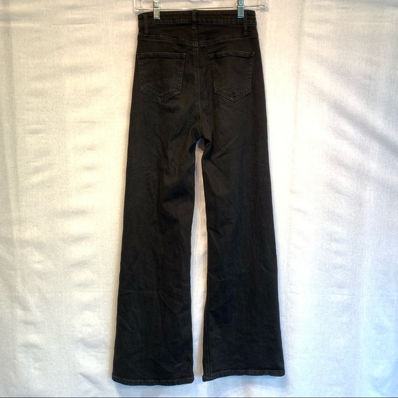 Vanilla Star Hilary Wide leg distressed Black Jeans Size 1 High Rise Flared - Picture 3 of 11